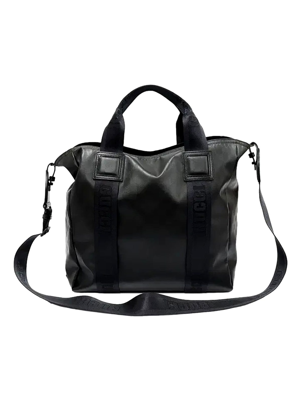 Gucci GG Crystal Black Canvas Travel Tote Bag