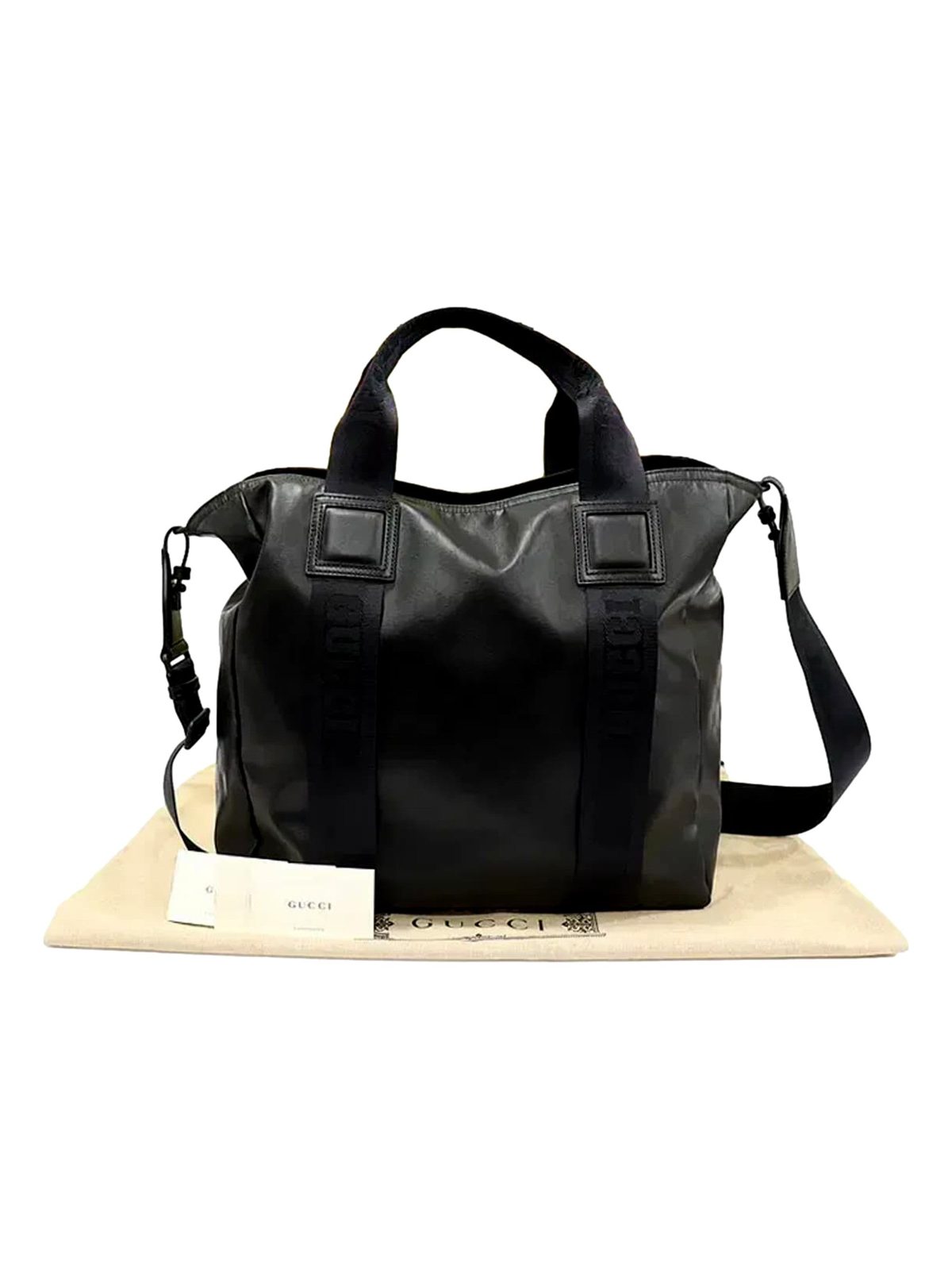 Gucci GG Crystal Black Canvas Travel Tote Bag