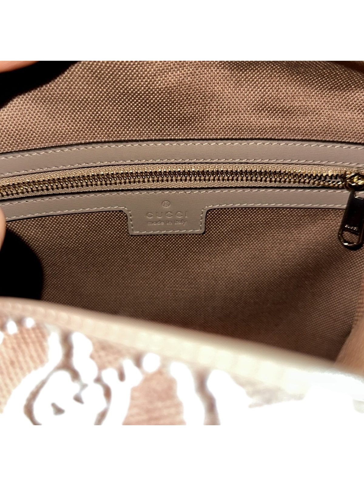 Gucci GG Shadow Beige Brown Large Cosmetic Pouch