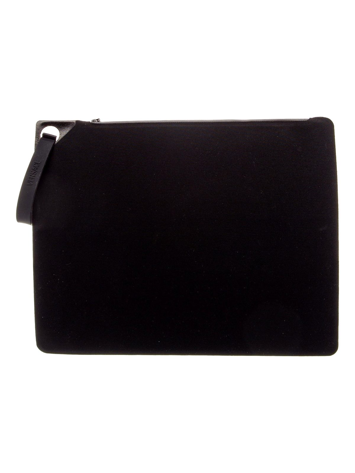 Versace Black Nylon Portfolio Wristlet Pouch