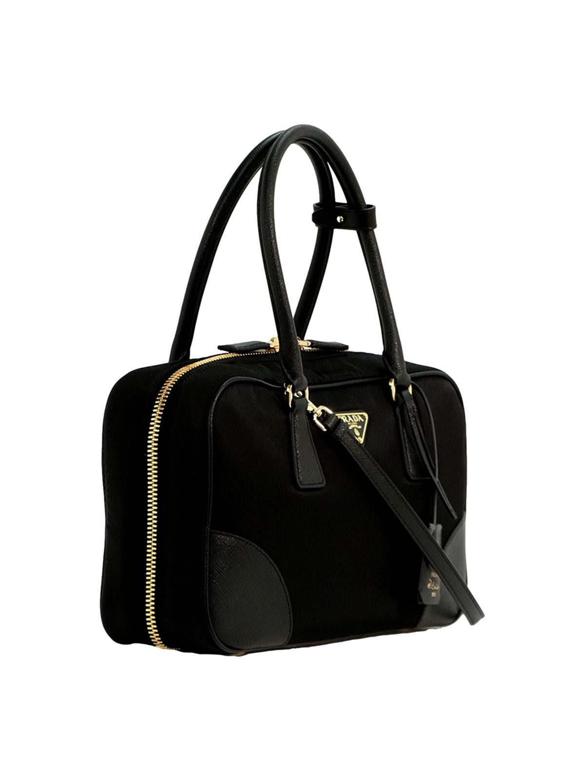 Prada Re-Edition 1978 Medium Re-Nylon and Saffiano Leather Two-Handle Bag Black