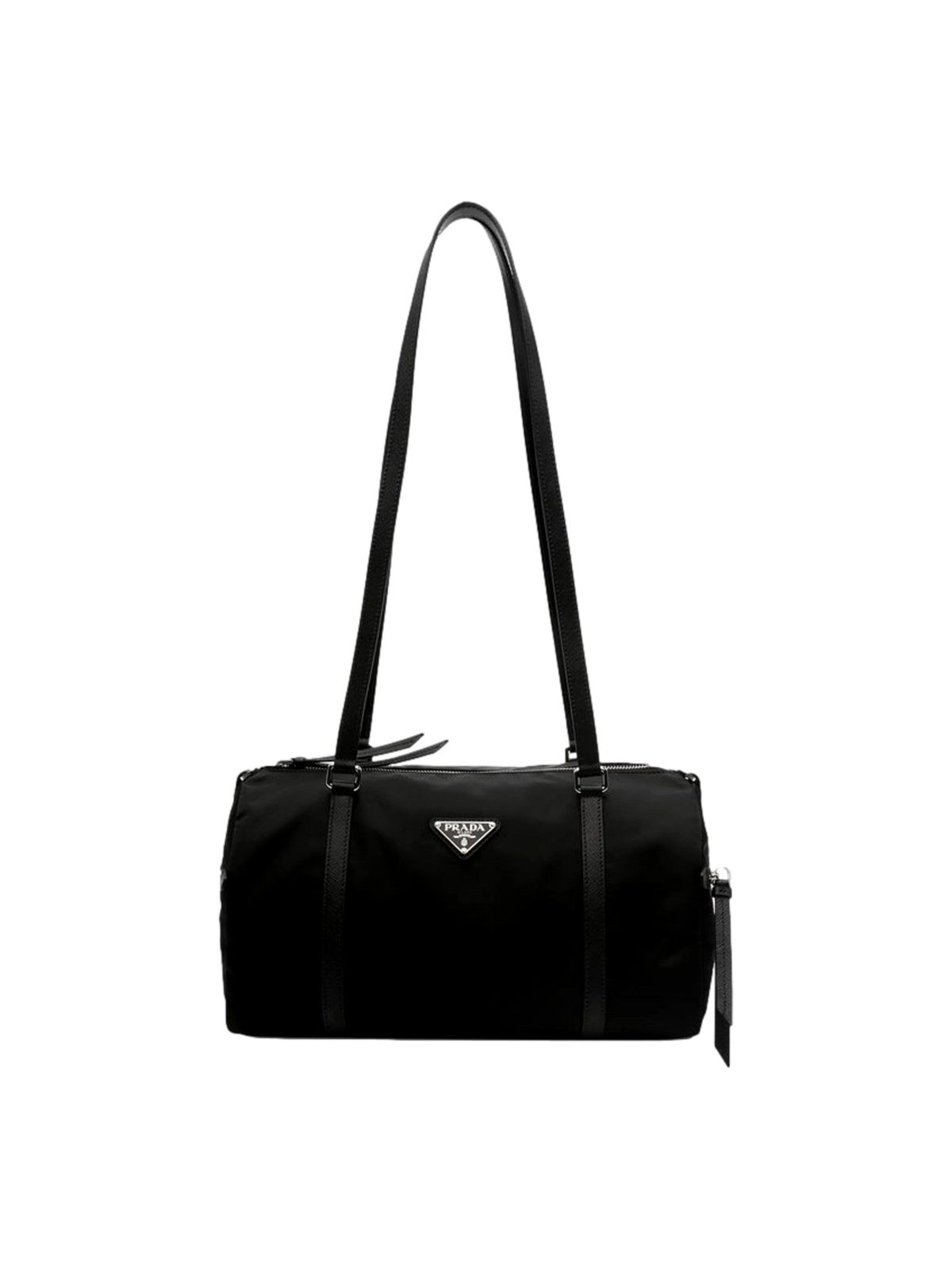 Prada Small Re-Nylon and Saffiano Leather Duffel Bag Black