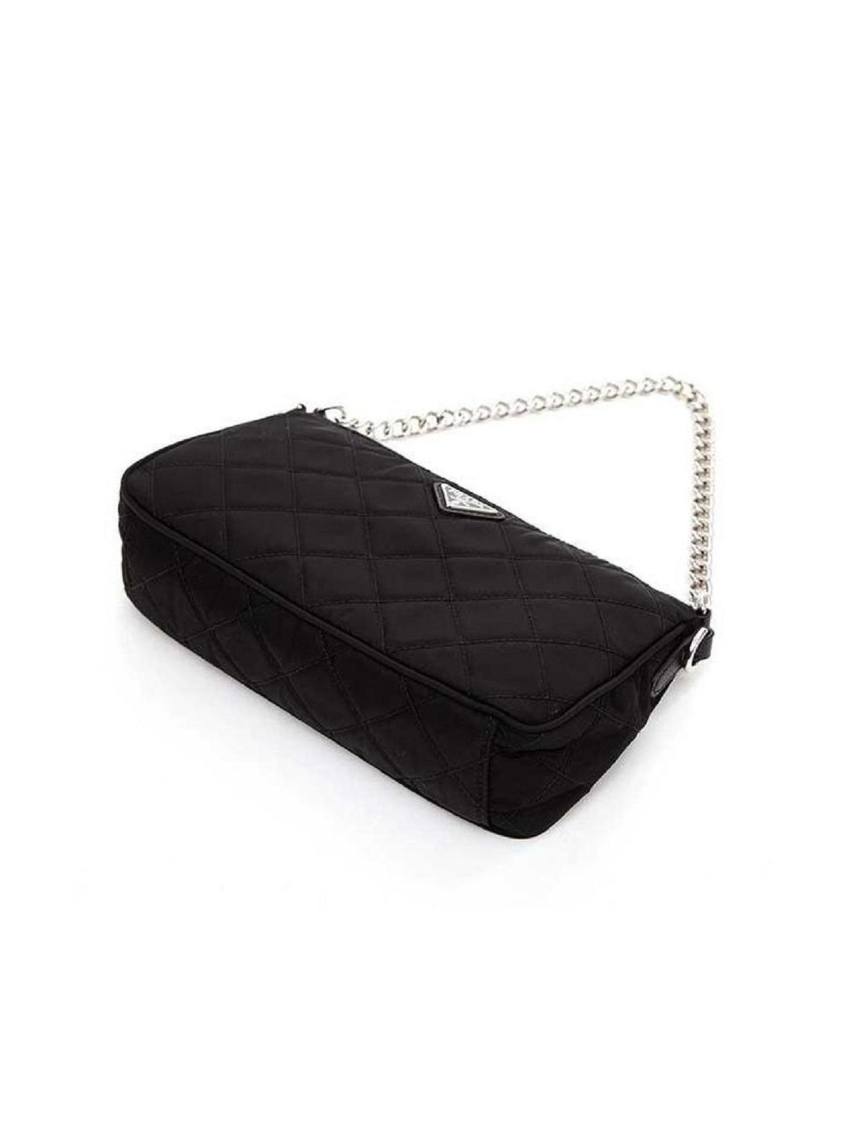 Prada Black Tessuto Nylon Quilted Chain Crossbody Bag