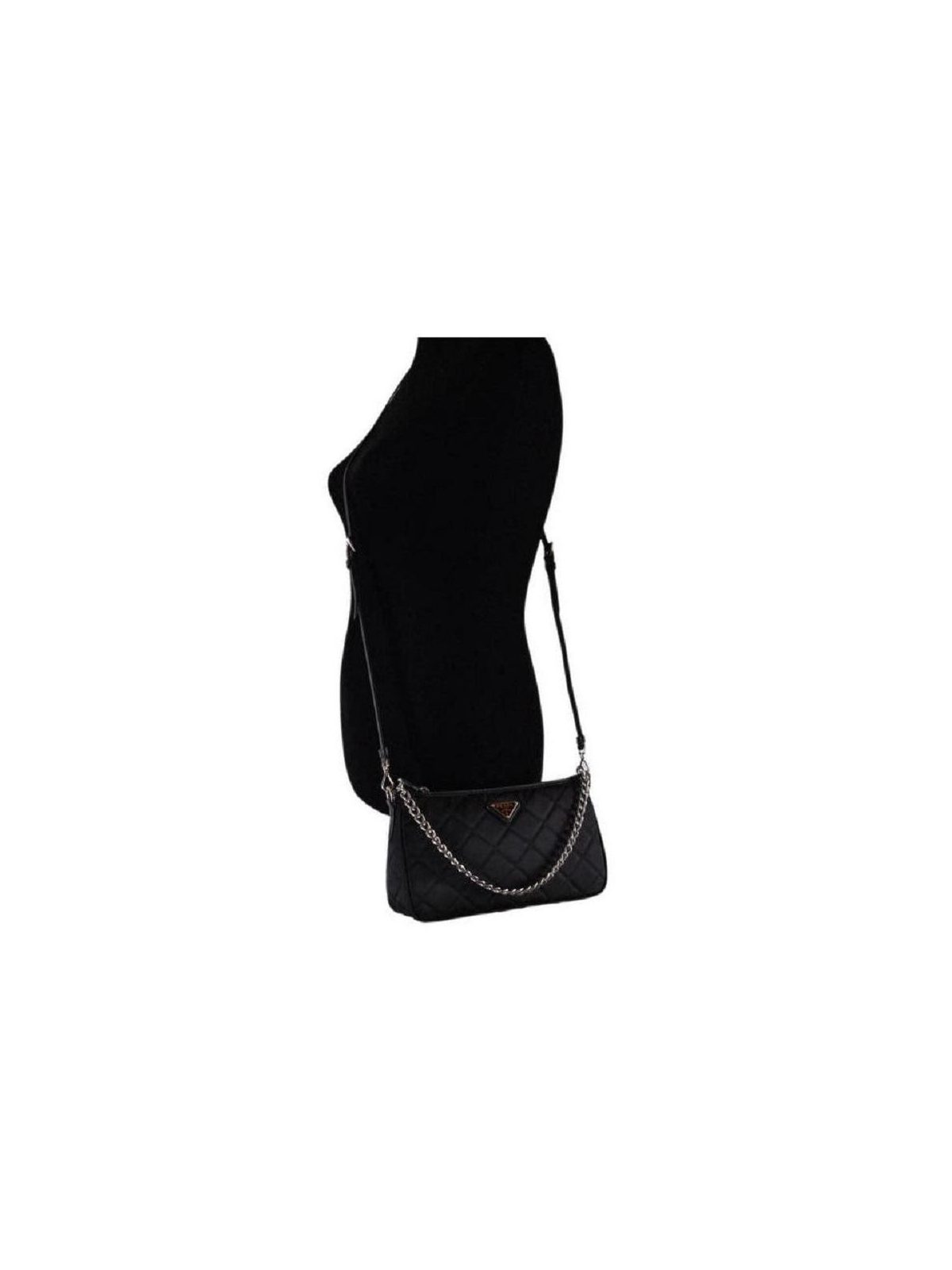 Prada Black Tessuto Nylon Quilted Chain Crossbody Bag