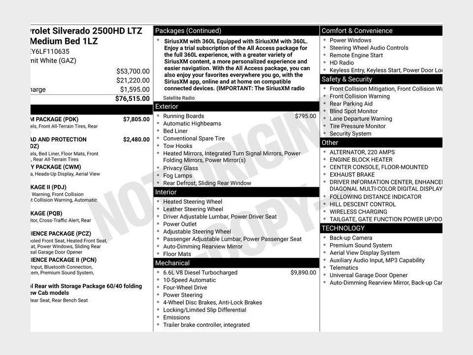 2020 Chevrolet Silverado 2500HD 4WD Crew Cab Standard Bed LTZ