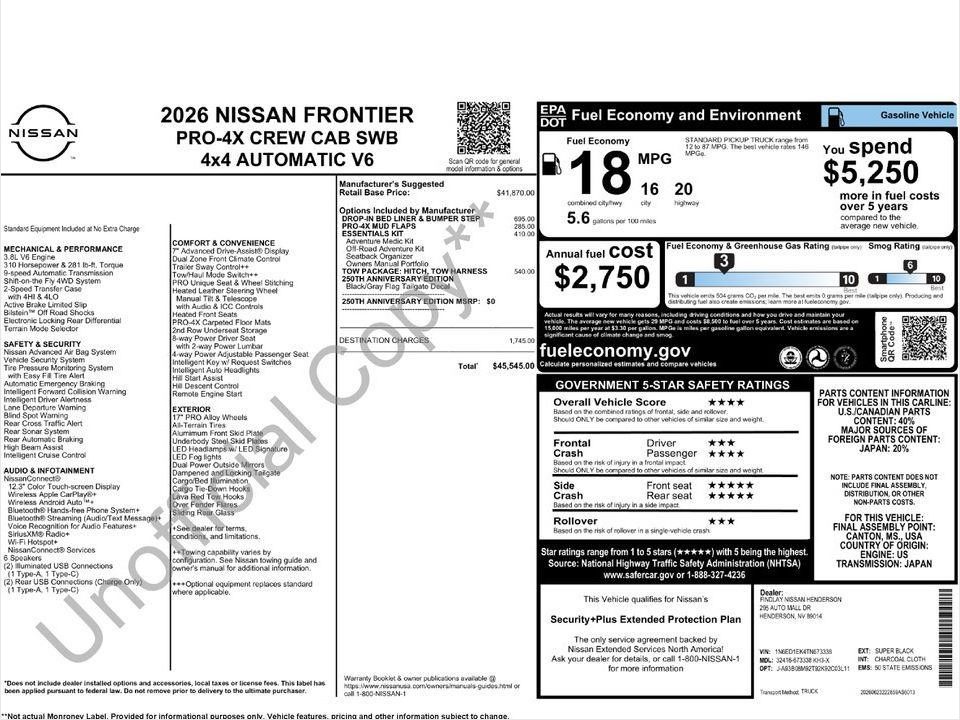 2026 Nissan Frontier Crew Cab PRO-4X 4x4