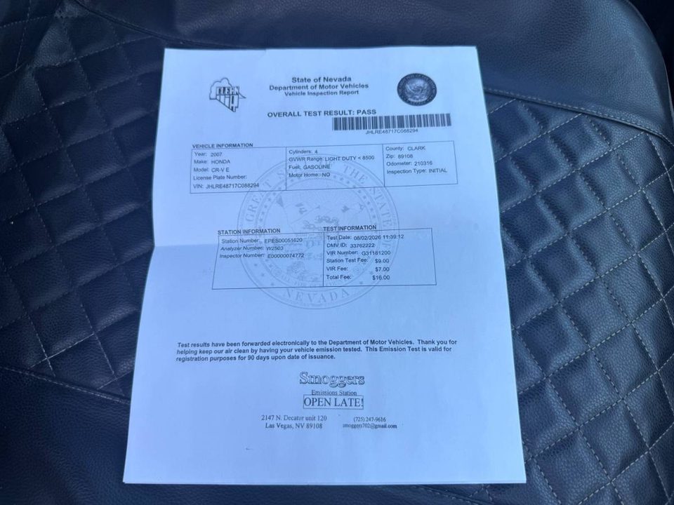 2007 Honda CRV EX-L 4WD AUTO CLEAN NEVADA TITLE